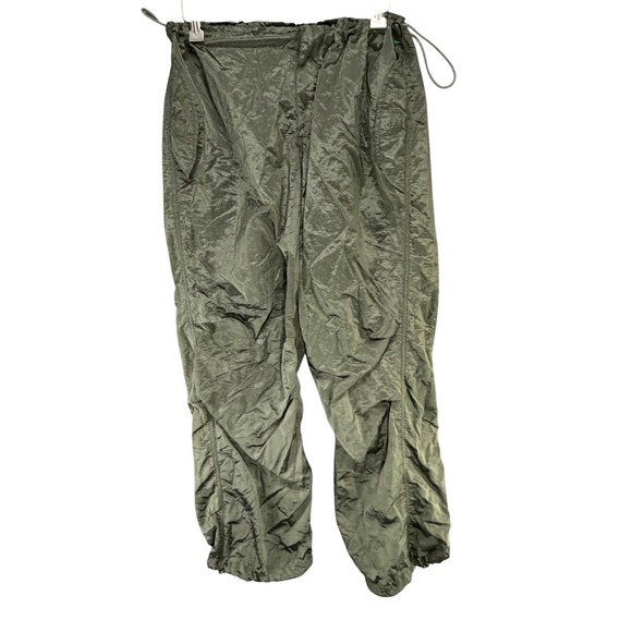 Urban Outfitters Iets Frans Baggy Tech Pants Green Streetwear Utility Size Small - Picture 2 of 16